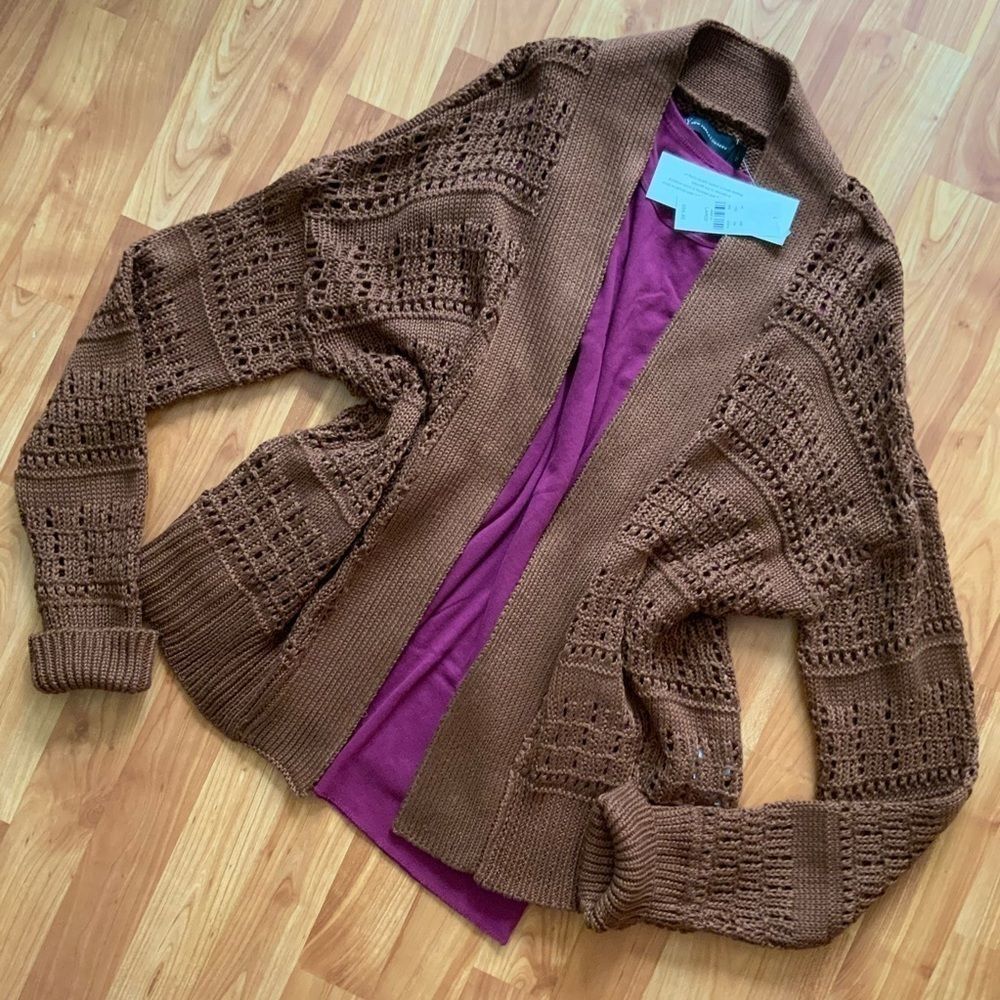 NY‎ & Company Knit Brown Cardigan Sweater | NWT NEW